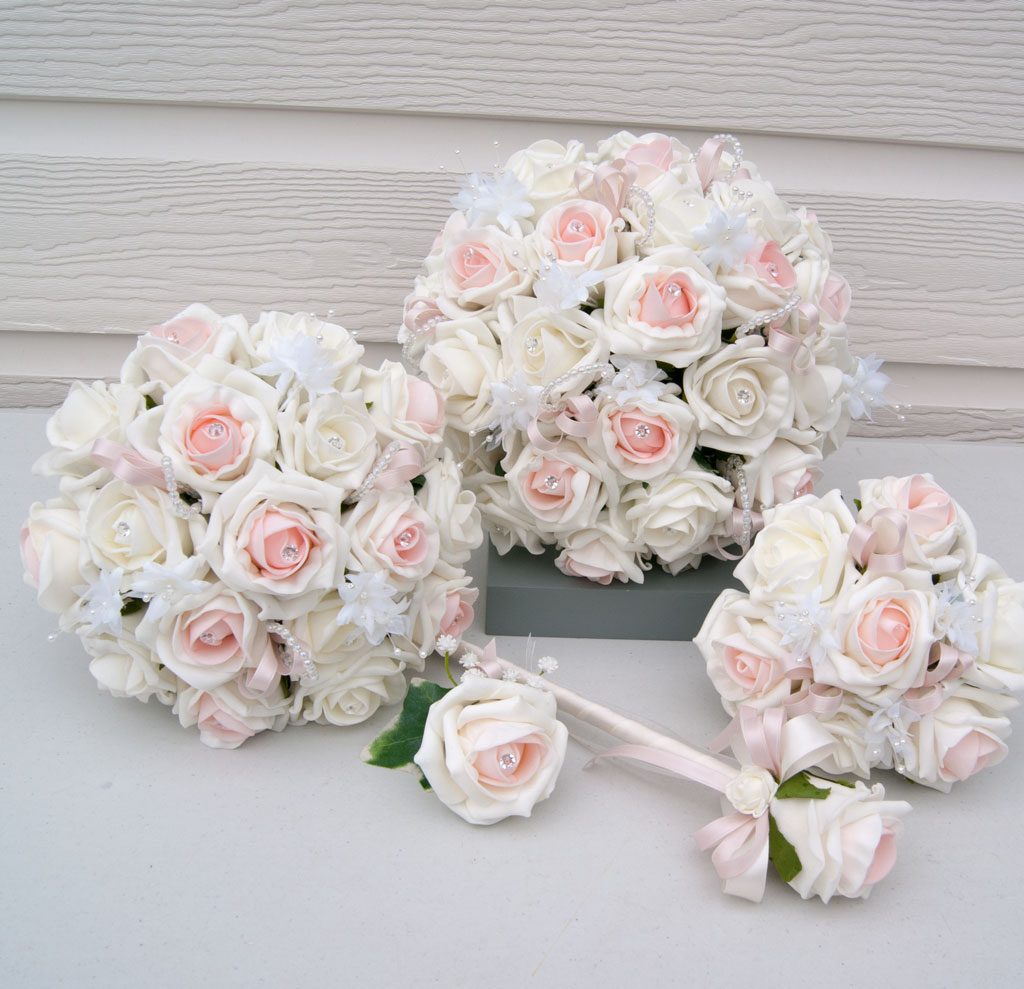 Emily Rose Blush Wedding Flower Package Rosie Silk Flowers